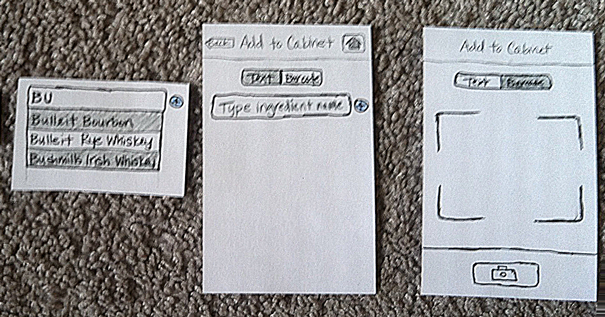 Paper Prototype - Adding Ingredients