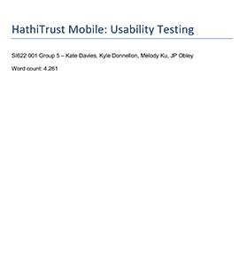 Usability Testing Report for Client